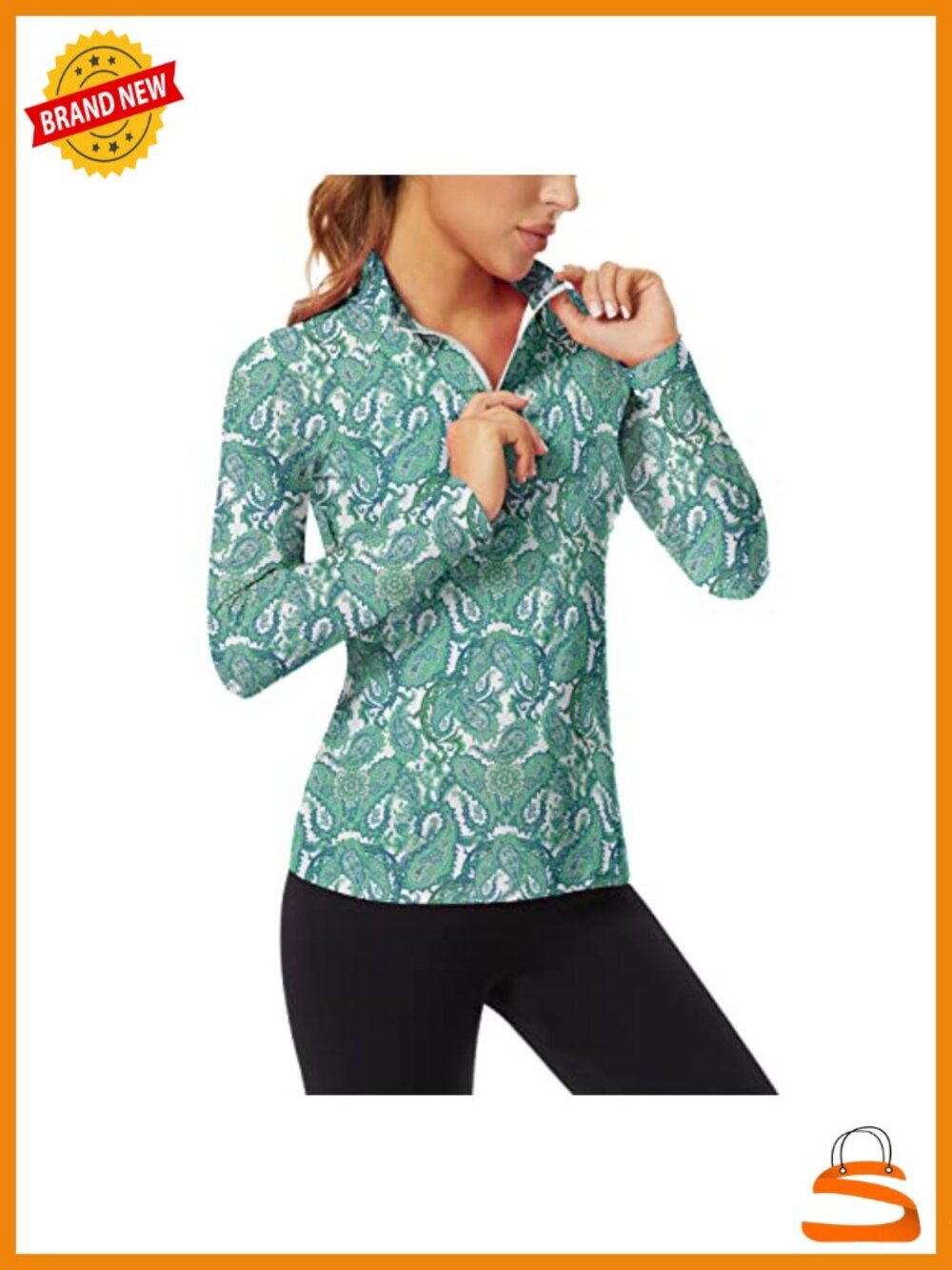 Women's Long Sleeve Quarter Zip Pullover Athletic Shirt Moisture Wicking Tennis